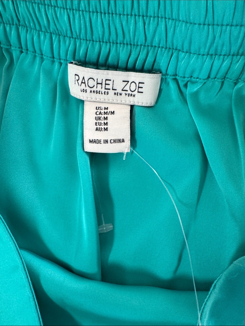 Rachel Zoe Turquoise Asymmetrical Fringe Midi Skirt with Side Slit Size Medium - Picture 6 of 8
